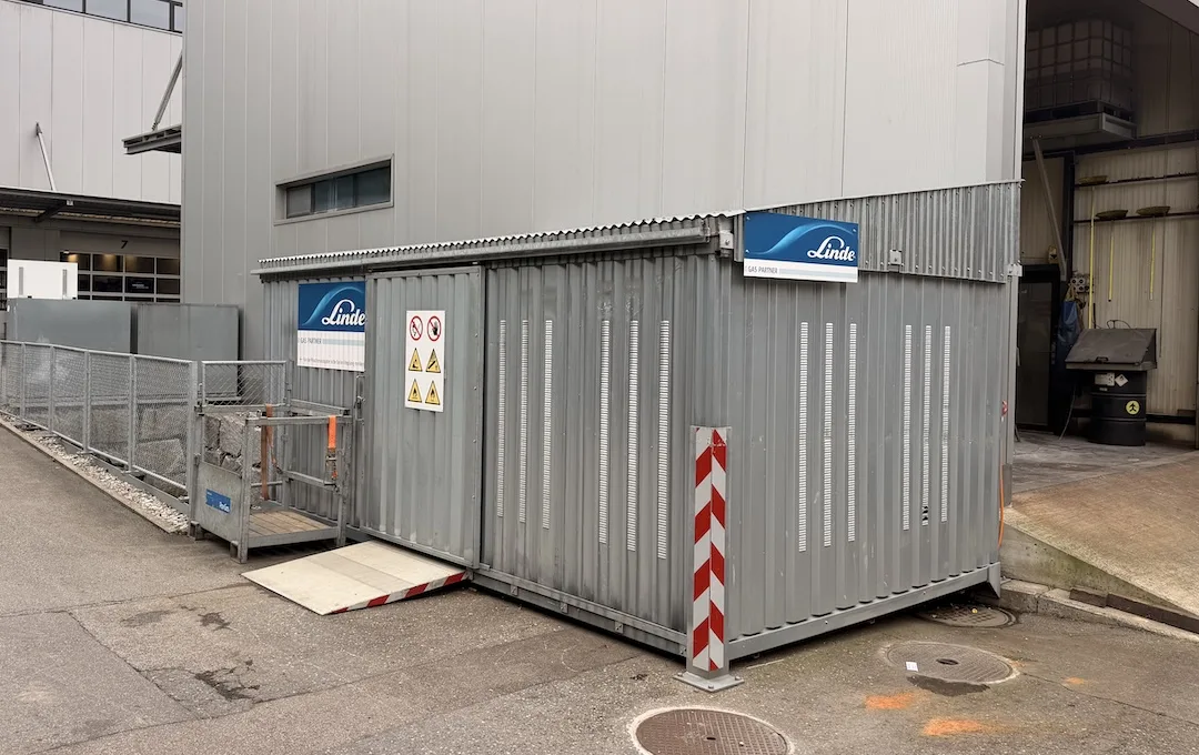 Linde Gas-Abholstelle bei Schallberger von aussen